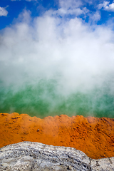 Image showing Champagne Pool hot lake in Waiotapu, Rotorua, New Zealand