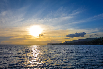 Image showing Taupo Lake at sunset, New Zealand