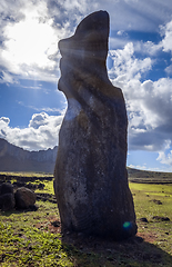 Image showing Moai statue, ahu Tongariki, easter island