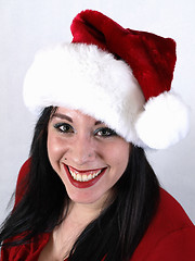 Image showing Pretty Woman with Santa Hat