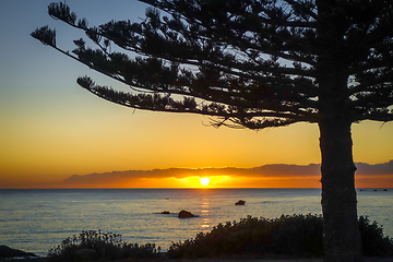 Image showing Sunset on Kaikoura beach, New Zealand