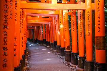 Image showing Fushimi Inari Taisha torii, Kyoto, Japan