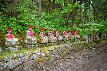 Image showing Narabi Jizo statues, Nikko, Japan