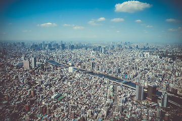 Image showing Tokyo city skyline aerial view, Japan