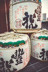 Image showing Kazaridaru barrels in Kyoto, Japan