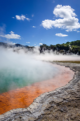Image showing Champagne Pool hot lake in Waiotapu, Rotorua, New Zealand