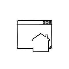 Image showing Home page hand drawn outline doodle icon.