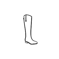 Image showing High boot hand drawn outline doodle icon.