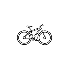 Image showing Bicycle hand drawn outline doodle icon.