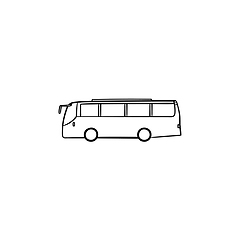 Image showing Bus hand drawn outline doodle icon.