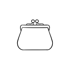 Image showing Purse hand drawn outline doodle icon.