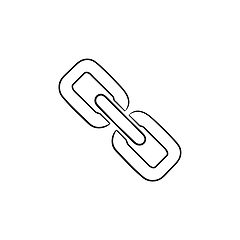 Image showing Chain link icon hand drawn outline doodle icon.