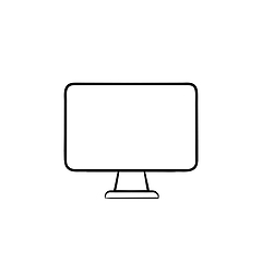 Image showing Computer display hand drawn outline doodle icon.