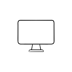 Image showing Monitor hand drawn outline doodle icon.