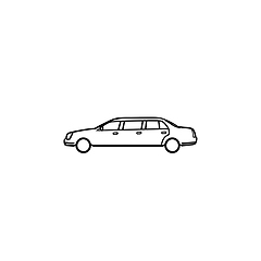 Image showing Limousine hand drawn outline doodle icon.