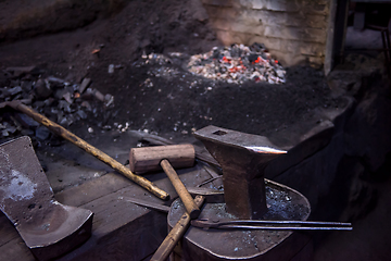 Image showing Working tool at blacksmith traditional workshop