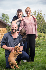 Image showing portrait of happy family at farm