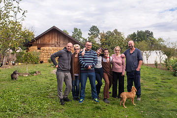 Image showing portrait of happy family at farm