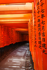 Image showing Fushimi Inari Taisha torii, Kyoto, Japan