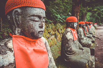 Image showing Narabi Jizo statues, Nikko, Japan