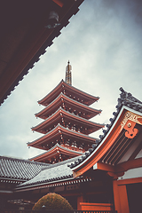 Image showing Pagoda in Senso-ji temple, Tokyo, Japan