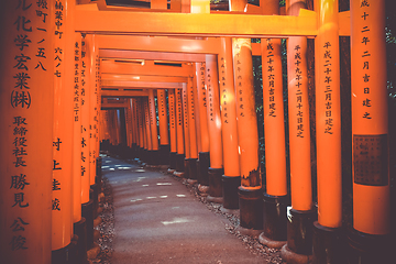 Image showing Fushimi Inari Taisha torii, Kyoto, Japan