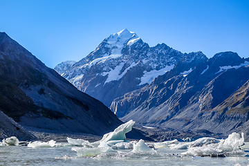 Image showing Hooker lake in Aoraki Mount Cook, New Zealand