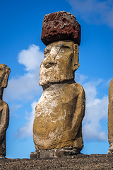 Image showing Moai statue, ahu Tongariki, easter island