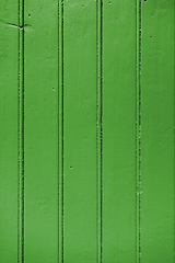 Image showing Old wood board painted green