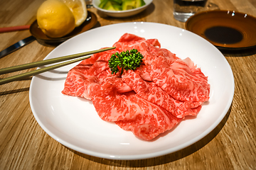 Image showing Kobe wagyu beef slices