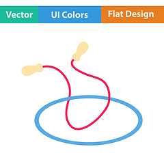 Image showing Flat design icon of Jump rope and hoop 