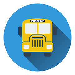 Image showing Flat design icon of School bus in ui colors