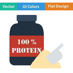 Image showing Flat design icon of Protein conteiner