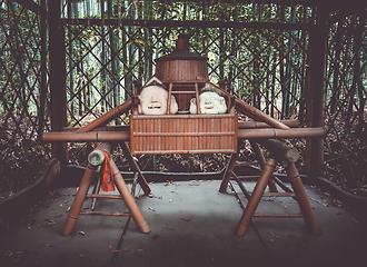 Image showing Statues in Nonomiya Shrine, Kyoto, Japan