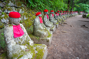 Image showing Narabi Jizo statues, Nikko, Japan