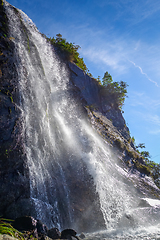 Image showing Franz Josef glacier waterfalls, New Zealand