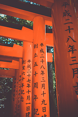 Image showing Fushimi Inari Taisha torii, Kyoto, Japan