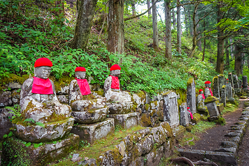 Image showing Narabi Jizo statues, Nikko, Japan