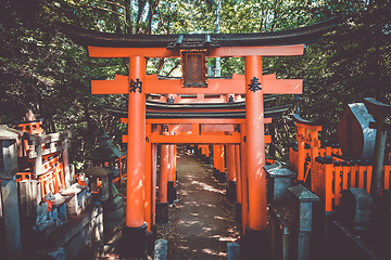 Image showing Fushimi Inari Taisha torii, Kyoto, Japan