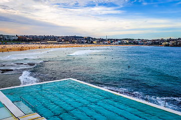 Image showing Bondi Beach and swimming pool, Sidney, Australia