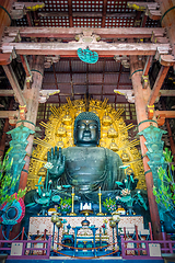 Image showing Vairocana buddha in Daibutsu-den Todai-ji temple, Nara, Japan