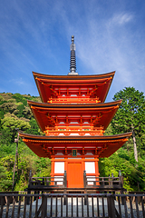 Image showing Pagoda at the kiyomizu-dera temple, Kyoto, Japan