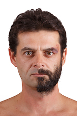 Image showing portrait of man with half shaved face