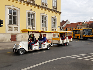 Image showing Tourists to sightseeing tour in Sopron.