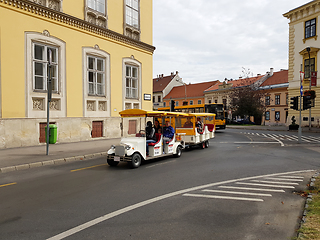 Image showing Tourists to sightseeing tour in Sopron.