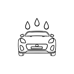 Image showing Car wash hand drawn outline doodle icon.