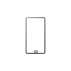 Image showing Mobile phone hand drawn outline doodle icon.