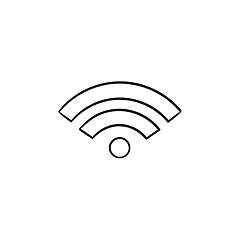 Image showing Wifi hand drawn outline doodle icon.