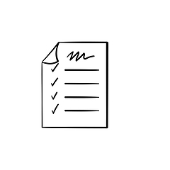 Image showing Checklist hand drawn outline doodle icon.