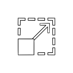 Image showing Scalability hand drawn outline doodle icon.